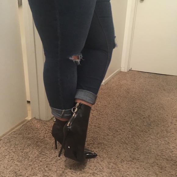 Schutz Kenia Black Patent Leather Booties - Picture 9 of 13